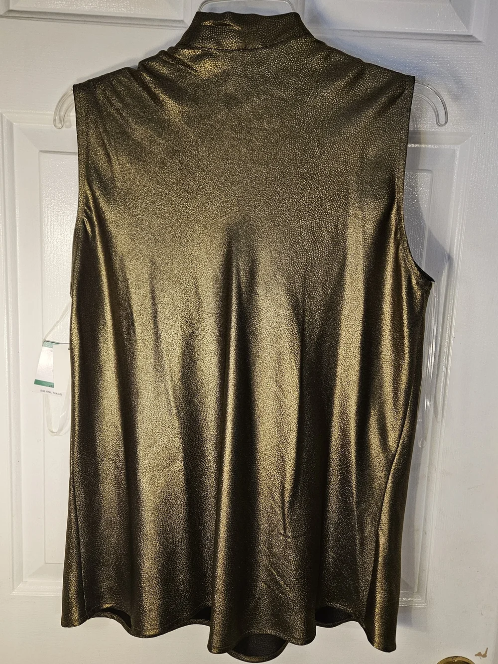 Kasper Metallic Bronze Tie-Front Sleeveless Top - Picture 2 of 9